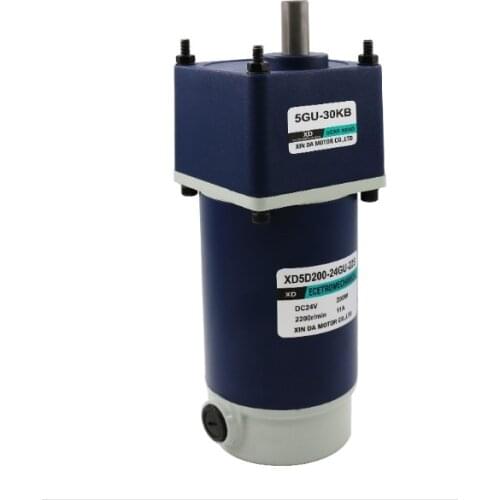 12V24V DC geared motor 200W high torque adjustable speed CW and CCW silent motor