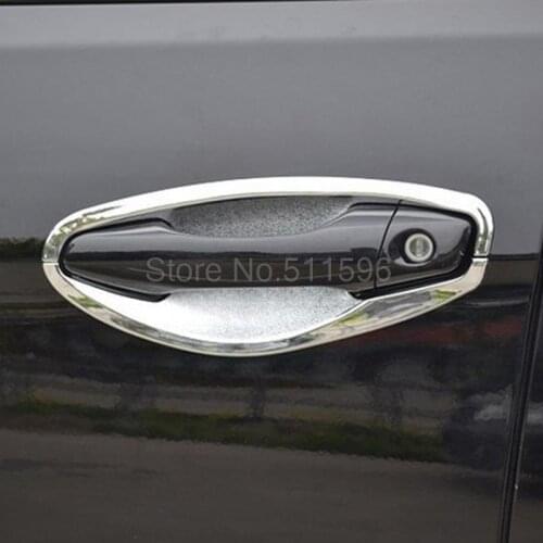 For Hyundai Santa Fe ix45 2013 ABS Chrome Door Handle Bowl Door Handle Protective Covering Cover Trim Accessories 8 PCS