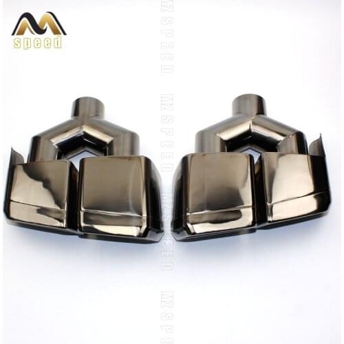Car accessories 304 stainless steel exhaust pipe muffler tail throat Y-shaped bilateral four-out square tail throat