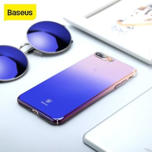 Baseus luxury brand Phone Case For iPhone 6 6S Plus 7 Plus 8 Plus X Plastic Ultra Slim Phone Case Back Cover protection case