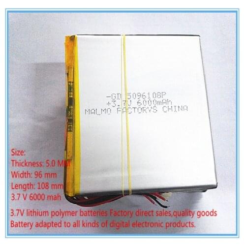 Free shipping 3.7 V tablet battery 6000 mah large-capacity PDA PC MID 5096108