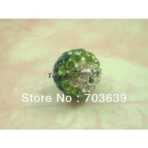 Wholesale 10mm Jewelry Findings Disco Balls Charm Beads 50pcs/lot Free Shipping Green Gradient Beads