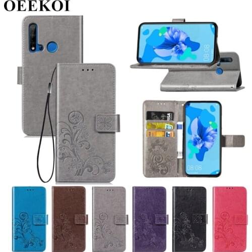 OEEKOI Four Leaf Clover PU Leather Wallet Flip Cover Case for Huawei Mate 30 Pro/Mate 30 Lite/Mate 30/P20 Lite 2019/Nova 5i