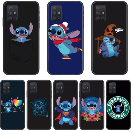 Stitch Phone Case Hull For Samsung Galaxy A 50 51 20 71 70 40 30 10 E 4G 5G S Black Shell Art Cell Cover