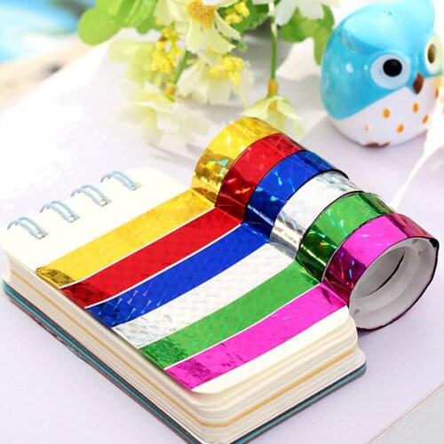 12 Rolls Decorative Sticky Stationery Adhesive Sticker DIY Laser Tape Kids Scrapbooking Tools Stickers Office School Tapes