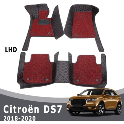 Double Layer Wire Loop Carpets For Citroën DS7 2020 2019 2018 Luxury Car Floor Mats Interior Accessories Custom Foot Pads Covers