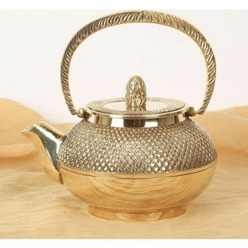 India imported pure handmade copper teapot household tea set tableware copper element thickening health tea pot 0.4L