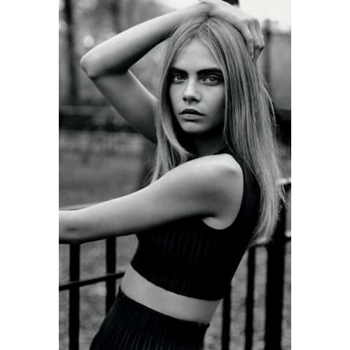 J0062 Cara Delevingne Sexy Super Model Star Wall Sticker Silk Poster Art Light Canvas Home Decoration
