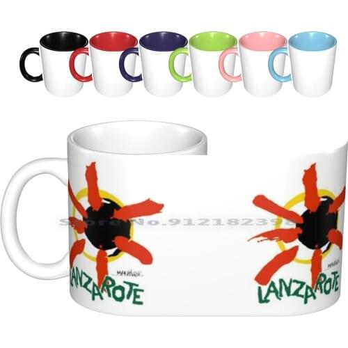 Lanzarote Manrique Sun Symbol Logo Ceramic Mugs Coffee Cups Milk Tea Mug Icimages Lanzarote Lanza Canary Islands Canaries Spain