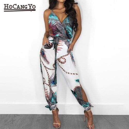 Summer Overalls Women Jumpsuits Sleeveless Off Shoulder Butterfly Romper Women Spaghetti Strap Print Bodysuits Lace Up Jumpsuit