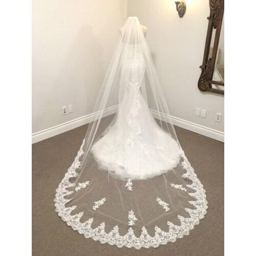 Lace veil / sequins lace veil - Cathedral Lace Veil - one tier lace veil - bridal veil, wedding lace veil, bridal hair accessory