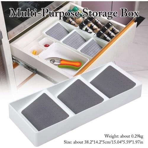 Kitchen Spice Jars Organizer Drawer Storage Box Spice Bottles Seasoning Cans Organizer Container 3 Compartment