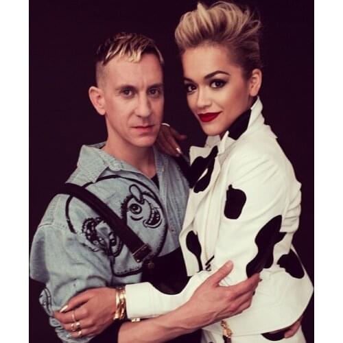 Black/White Cow Print Jersey Boxy Jacket/Long Coat Animal Print Short Outerwear Abstract Art Colorblock Quilted Hooded Zip Coat