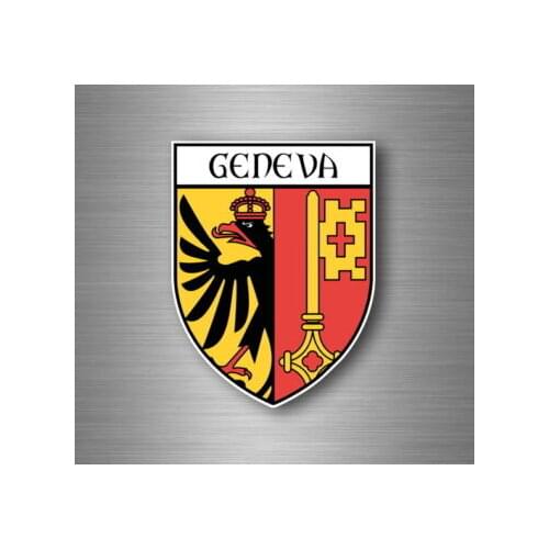 Hot Sell Sticker Car Motorbike Coat of Arms City Flag Badge Geneve Swiss Stickers for Laptops, Office Supplies, Motorcycles, Car