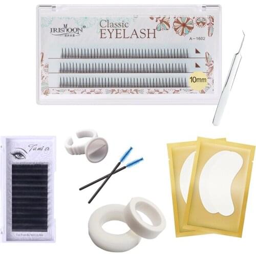 214pcs Professional False Eyelash Extension Training Kit Exercise Practice Eyelash Extension Grafting Practice Glue Tweezer Tool