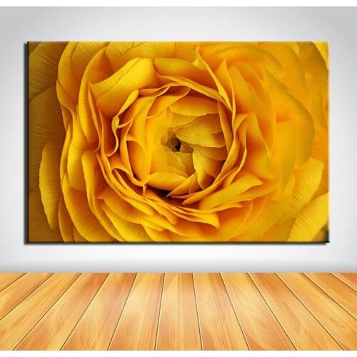 Wall Art No Frame Beautiful Rose Flowers Yellow Oil Painting Canvas Prints Wall Art Pictures For Living Room Home Decor