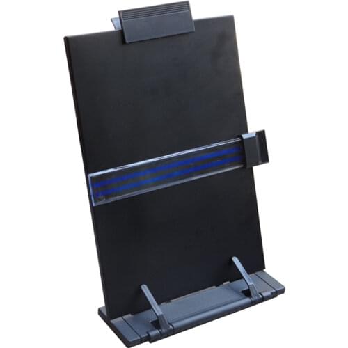 A4 Desktop Document Book Holder with 7 Adjustable Positions, Metal Reading Stand, for Typing Cooking Reading, Black