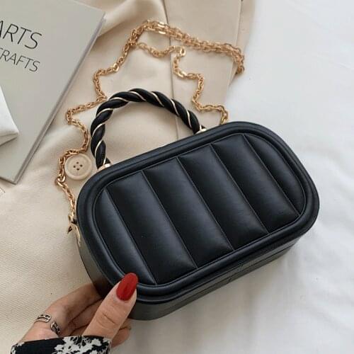 New Fashion Woman Handbags Chains Plaid Crossbody Bags Luxury Brand Ladies Shoulder Bag Solid Color Messenger Bag for Girls Sac