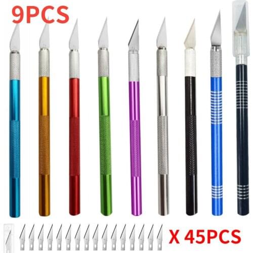 30/42/54PCS Carving knife mobile phone film utility knife paper cutting woodworking cutting tool round metal tool