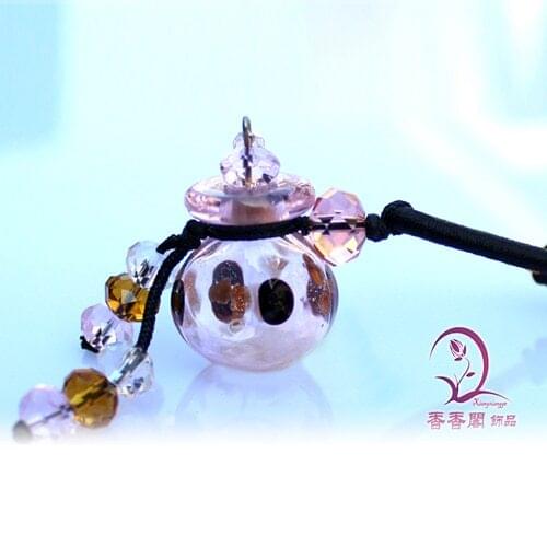2PCS Murano Glass Perfume Necklaces (with cord) , lampwork glass essential bottle necklace, Aroma bottles