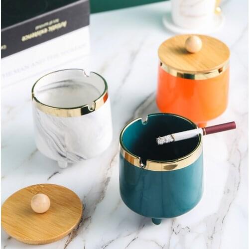 Nordic cute Ceramic Ashtray outdoor Home Office Fashion Round Portable Cigarette Ash Tray Smoking Gift For Boyfriend Girlfriend