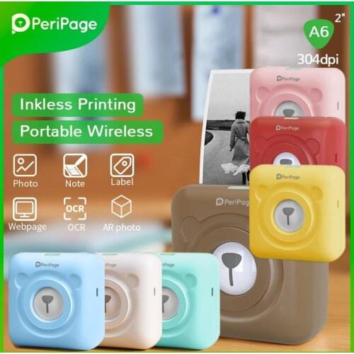 304dpi Peripage Portable High Resolution A6 58mm Mini Thermal Label And Receipt Bluetooth Printer