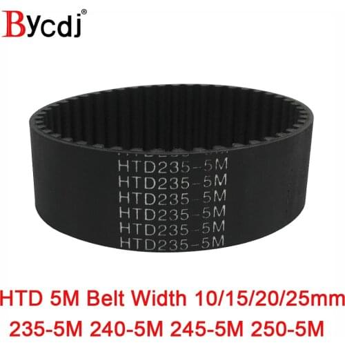 Arc HTD 5M Timing belt C=235/240/245/250 width10/15/20/25mm Teeth 47 48 49 50 HTD5M synchronous Belt 235-5M 240-5M 245-5M 250-5