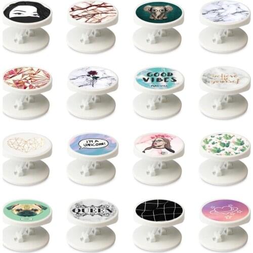 Folding Mobile Phone Stand Holder Support Telephone For iPhone Samsung Huawei Xiaomi Round Heart Foldable Bracket Grip