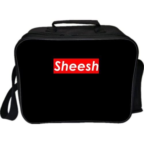 Sheesh Lunch Bag Students Boy Girl Portable Lunch Bag Cartoon Letter Sheesh Print Children School Food Box Men Women Picnic Box