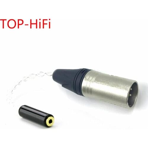 TOP-HiFi 10CM 4 cores Silver Plated 4pin XLR Male to 2.5mm Trrs Balanced Female HIFI Cable headphone Audio Adapte