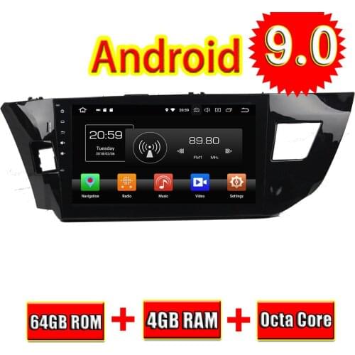 Topnavi Android 9.0 Octa Core Car Multimedia Player For Toyota LEVIN 2013-2015 (Without DVD) GPS Navigation With DDRIII 4GB RAM
