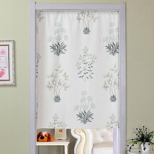 Japanese-style Pastoral Kitchen Curtain Cafe Half-Curtain Short Panel Drapes Door Curtains Valance Free Punching Bedroom