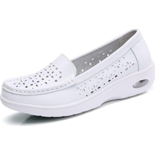 NEW shoes women 2019 Summer Casual shoes white wedge heels breathable work shoes anti-skid air cushion pregnant