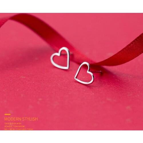 Modian Hollow Out Love Hearts Stud Earring for Women Genuine Sterling Silver 925 Anti-Allergy Ear Pin Fine Jewelry 2020 Design