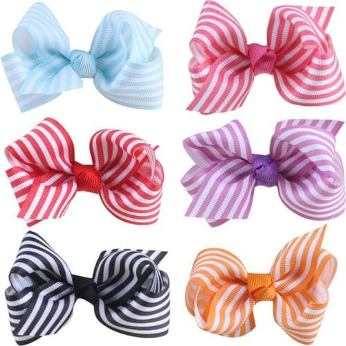 10Pcs 3 inch Baby Girl Solid Ribbon Hair Bows Alligator Clips for Toddlers,Kids,Children