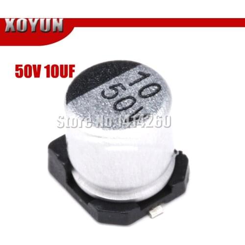 10pcs/lot Electrolytic capacitor 50V10UF 5*5.4MM SMD aluminum electrolytic capacitor 10uf 50v