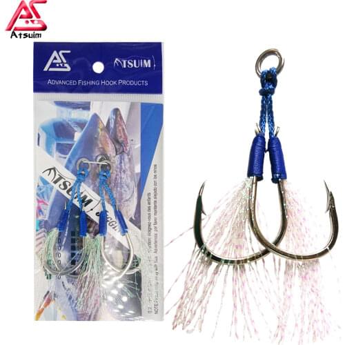 AS 10PCS Fishing Jig Barbed Hooks Saltwater Slow Fast Carbon Hooks Strong Strength Falling Lure Tackle Device Assistant