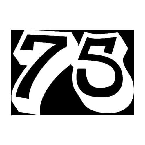 15CM*10.5CM Personality Number 75 Vinyl High-quality Car Sticker Decal Graphical
