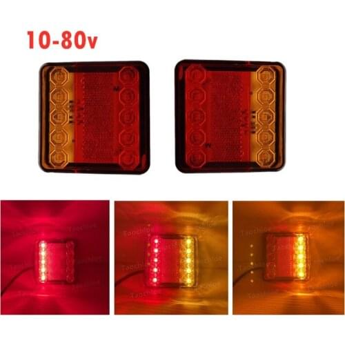 2Pcs IP67 8led 24v Trailer Tail Lights Lorry Brake Rear Side Lamp forklift Indicator Turn Signal for Truck Caravan Van Boat 12V