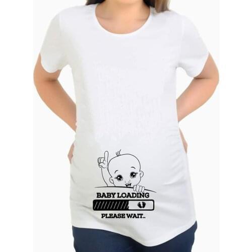 2021 Women Printed Pregnant T-Shirt Maternity Short Sleeve Shirt New Mom Clothes Plus-Size Pregnant T-Shirts Hot Sale