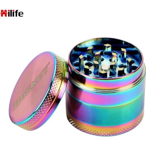 40mm 4-layer Zinc Alloy Tobacco Grinder Rainbow Smoking Pipe Accessories Hand Muller Spice Weed Cutter