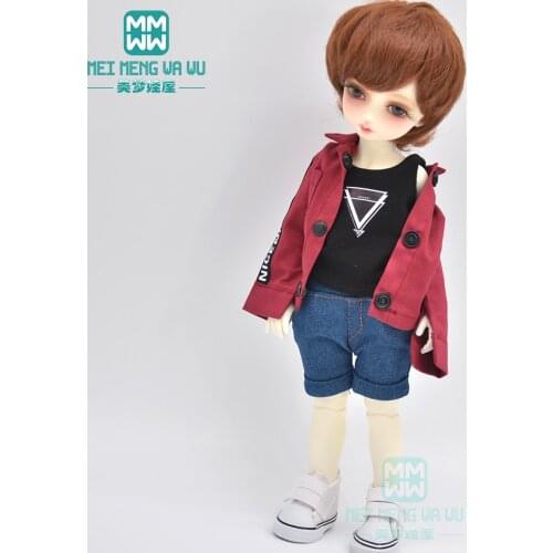 BJD doll clothes accessorise for 27-32cm 1/6 BJD YOSD MYOU doll Commuting shirts, denim shorts, vests