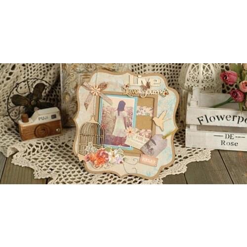 New DIY Scrapbooking Photo Album Love Key Album Kit Wooden Frames 8 Inches Heart DIY Album Family Crown Butterfly Photo Albun