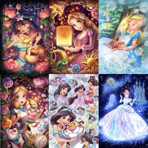 Disney Diamond Painting Full Diamond 5D DIY "Cartoon Disney Princess" Full Diamond Embroidered Cross Stitch Kits Home Decor
