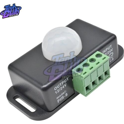 DC 12V 24V 8A Automatic Adjustable PIR Motion Sensor Switch IR Infrared Detector Light Switch Module for LED Strip Light Lamp