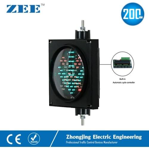 Auto run self control 8 inches 200mm LED Traffic Signal Light Parking Lot Traffic Light Entrance and Exit Toll Station Signals