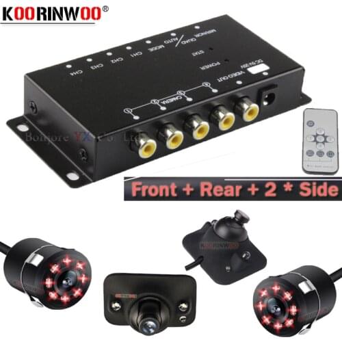 Koorinwoo 360 Parking 4 Video input Control Box Car Camera Normal Image Switch Combiner Box For Left Right Front Rearview Camera
