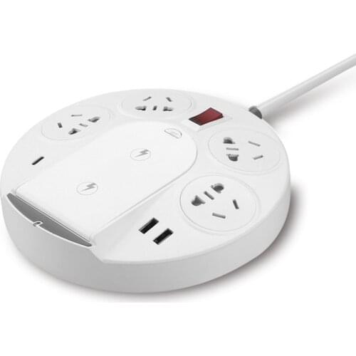 Cyboris Portable Multi-function Wireless Charger Socket 5 Protection USB charging automatic recognition CN Jack US Jack EU Jack