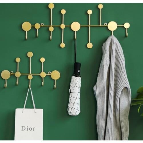 Decorative Iron Wall Key Rack Holder with 5 Hooks Coats Keys Bags Jewelry Hanger Minimalist Wall Mounted Hanging Home Organizer