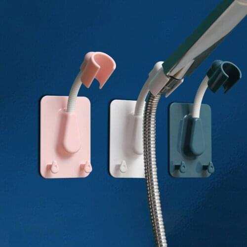 360° Shower Head Holder Adjustable Self-Adhesive Showerhead Bracket Wall Mount With 2 Hooks Stand Punch-Free Shower Head Holder